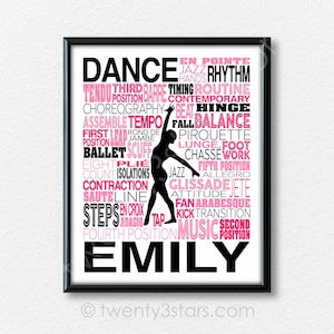 Personalized Jazz Dance Art Print: Custom Typography, Dancer Gift image 11