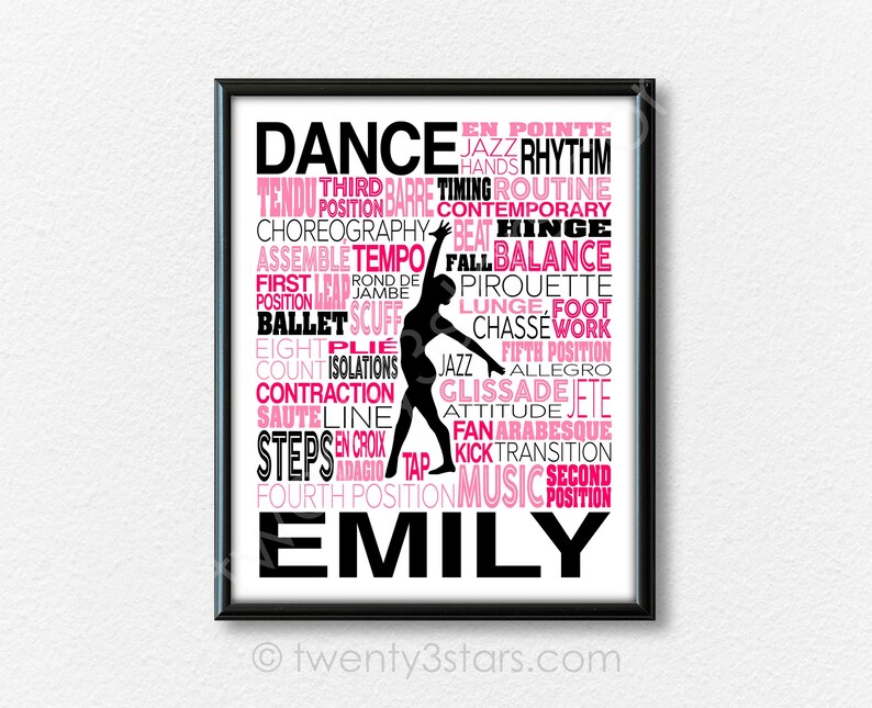 Personalized Jazz Dance Art Print: Custom Typography, Dancer Gift image 11