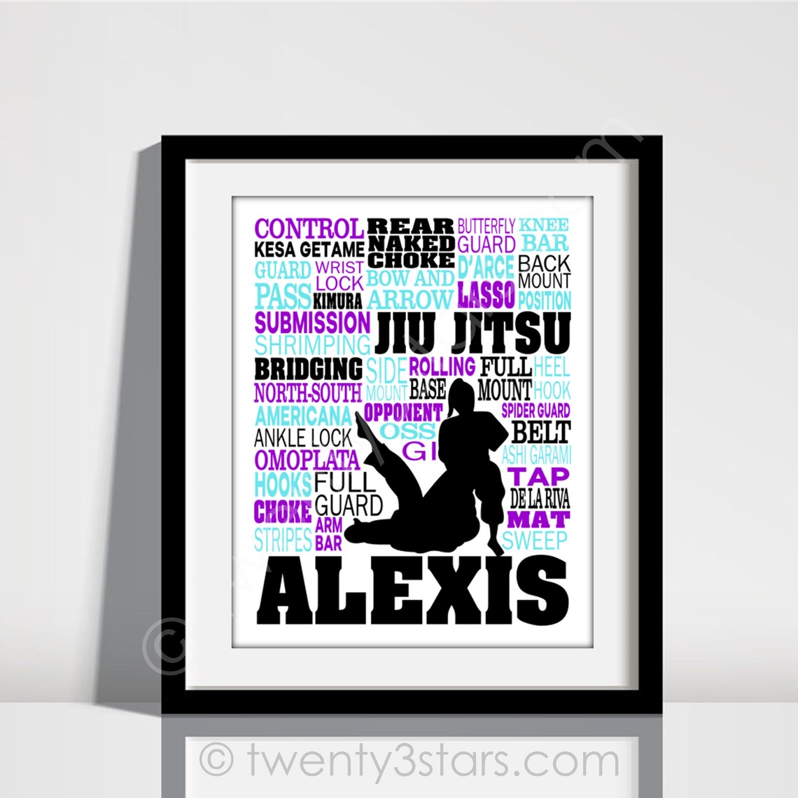 Jiu Jitsu Word Art Jiu Jitsu Gift Gift for Martial Artist Etsy