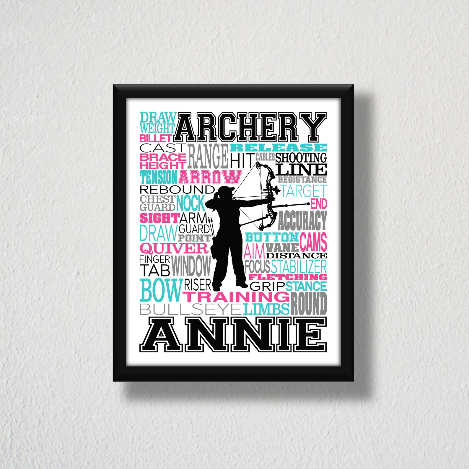 Archery Word Art Poster Gift for Archer Archery Art Print Etsy