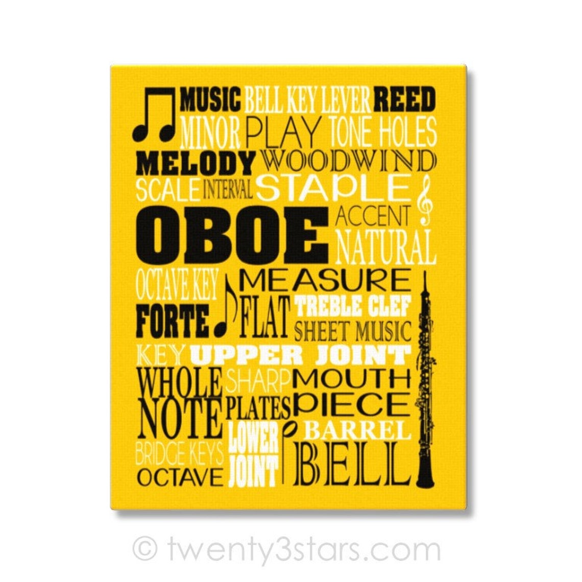 Oboe Typography Poster Oboist Gift Oboe Player Art Oboe Etsy