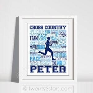 Cross Country Typography, Personalized Cross Country Poster, Gift For Runners, Running Gift Ideas, Cross Country Team Gift, XC Gifts image 6