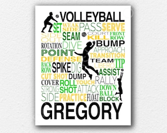 Men's Volleyball Team Gift, Volleyball Team, Volleyball Art, Volleyball Coach Gift, Volleyball Typography, Volleyball Art, Volleyball Poster