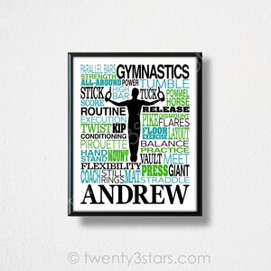 Boy's Gymnastics Poster: Customizable Gymnast Art Print image 10