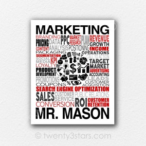 Marketing Poster, Marketing Grad Gift, Gift for Marketing, Public Relations Gift, Business Marketing Word Art, Custom Marketing Art Print