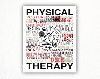 Physical Therapy Sign, Gift for Physical Therapist, PT Poster, Sports Medicine Gifts, PT Grad Gift, Dpt word art, Custom PT Poster Art