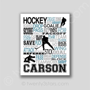 Personalized Hockey Team Word Art Poster: Coach Gift
