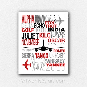 Phonetic Alphabet Poster, Airplane Nursery Art, Airplane Wall Art, Phonetic Alphabet Poster, Phonetic Alphabet Gift, Aviation Wall Art