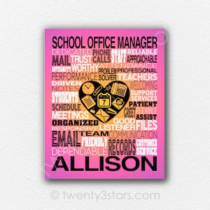 School Administrator Poster, Administrative Assistant Gift, Gift for Admin Assistant, Office Assistant Gift, Custom Administrator Art