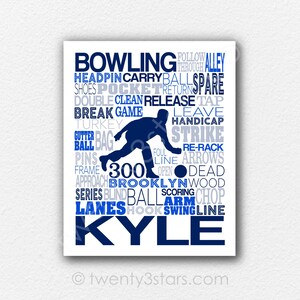 Bowling Typography Poster, Bowling Lover Gift, Bowling Team Gift, Bowling Coach Gift, Bowler Art, Bowler Poster, Bowler Gift, Bowling Gift