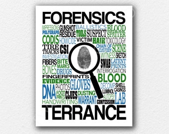 Forensics Typography Poster, Crime Scene Tech Wall Art, Forensics Word Art, Forensics Poster, Gift for Crime Scene Technician, Detective Art