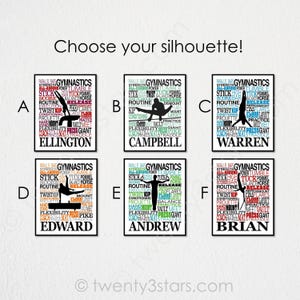 Boy's Gymnastics Poster: Customizable Gymnast Art Print image 2