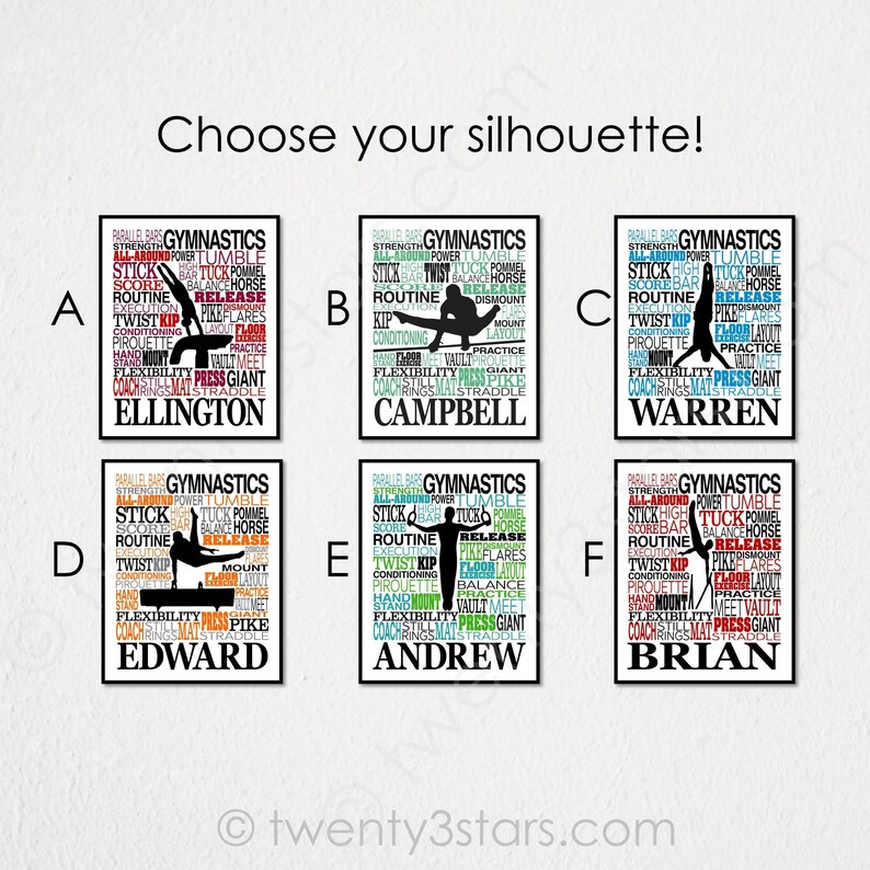 Boy's Gymnastics Poster: Customizable Gymnast Art Print image 2