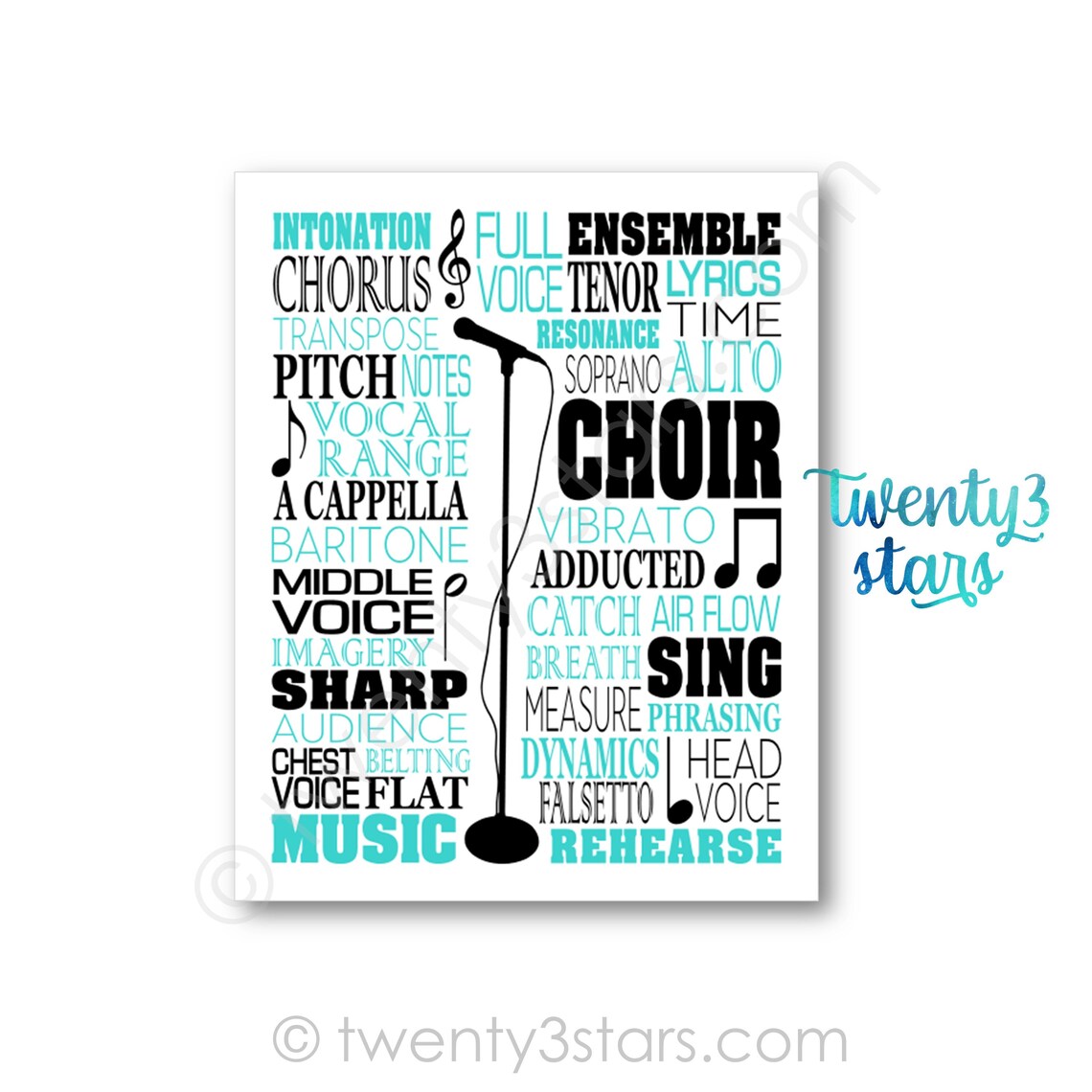 Choir Word Art Choir Teacher Gift Gift for Music Teacher Etsy