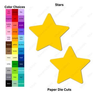 Paper Stars Die Cuts, Choose Any Color, Great for Party Decoration, Invitations, or Scrapbooking, Cardstock Star Cut Outs