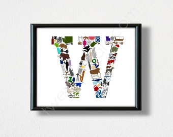 Letter W Wall Art - Etsy