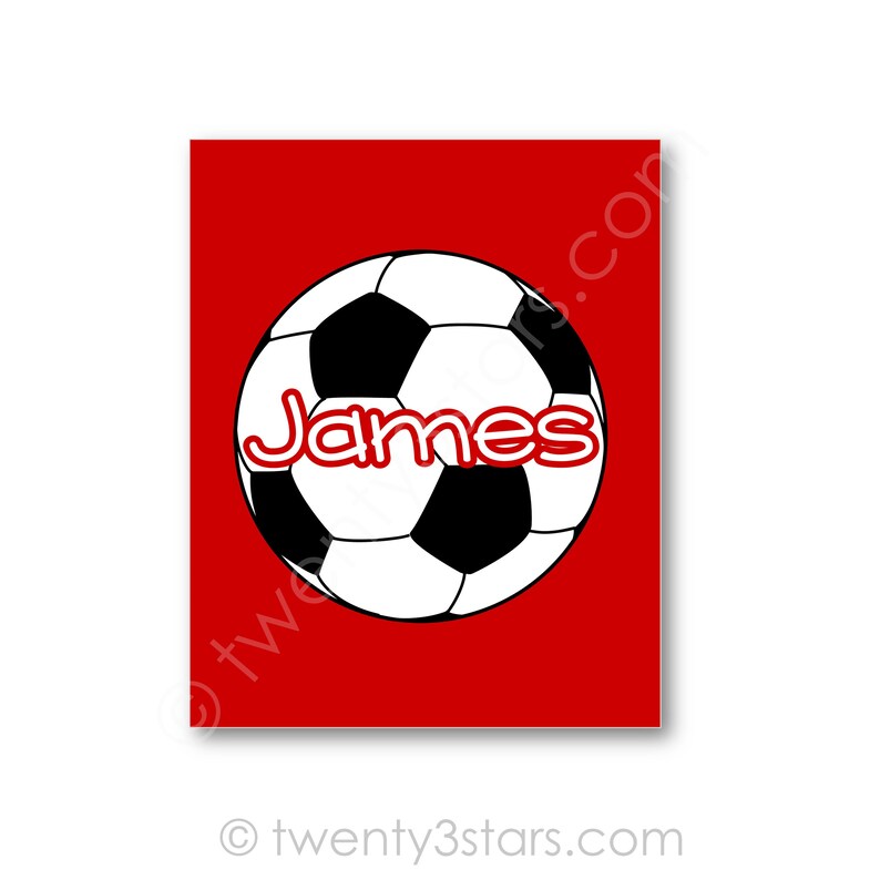 Soccer Ball Name Poster Soccer Player Gift Soccer Name Art Etsy