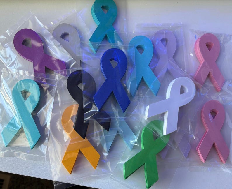 Paper Ribbon Die Cuts: Cancer Awareness, Remembrance Ribbons Decor - Etsy