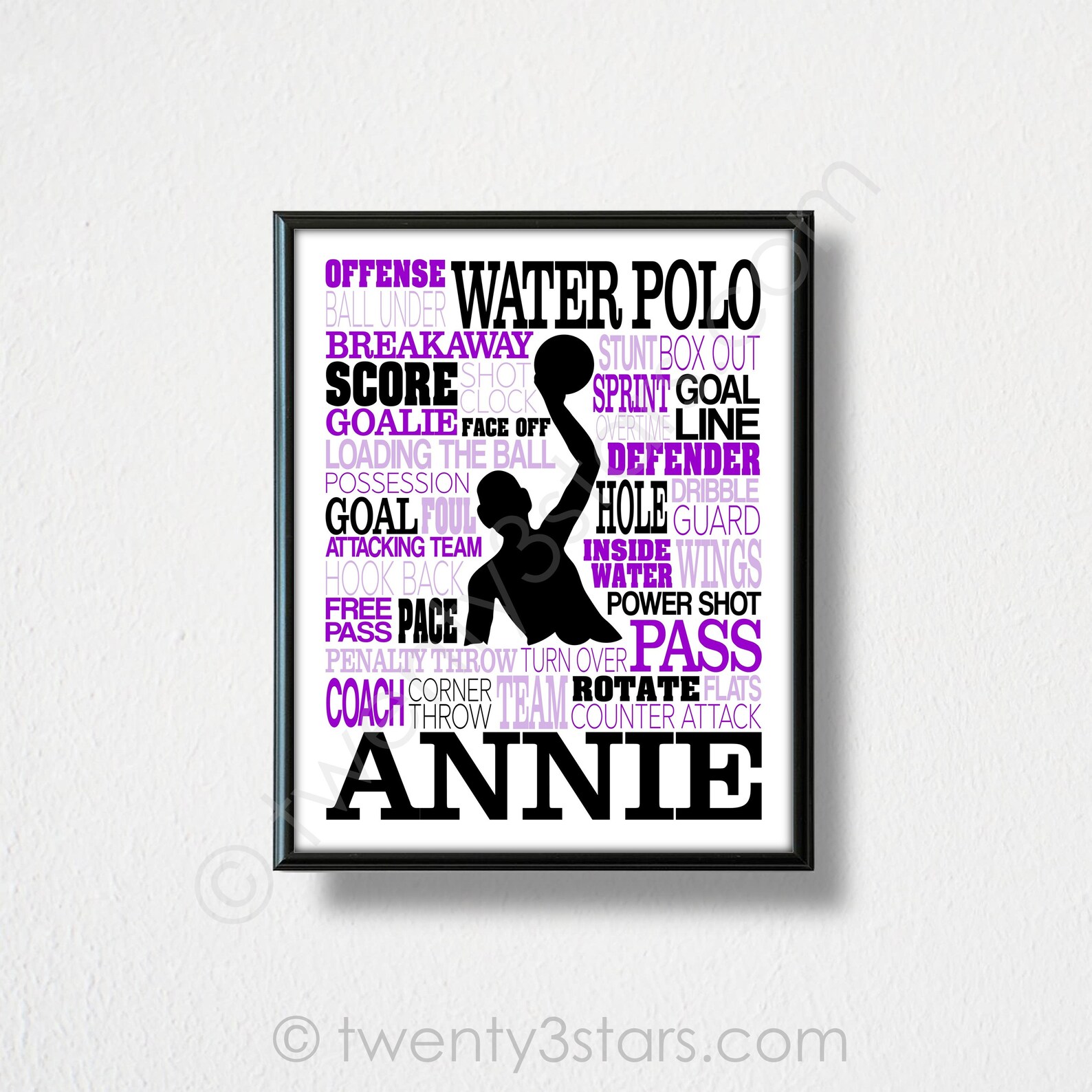 Water Polo Poster Boy's Water Polo Art Gift for Water Etsy