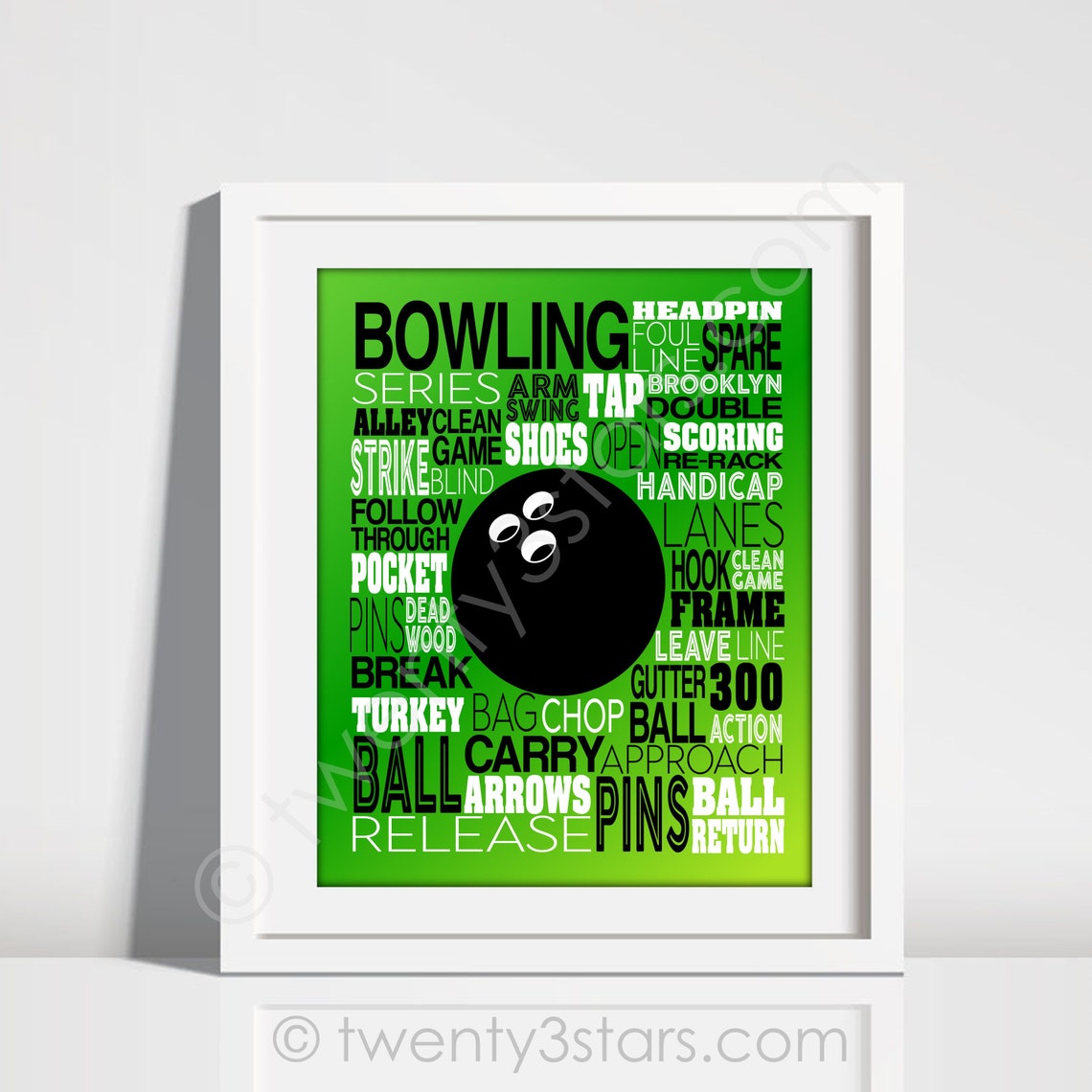 Bowling Word Art Poster Bowling Lover Gift Bowling Team Etsy