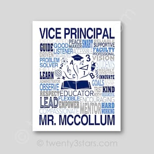 Custom Vice Principal Word Art Poster: Educator Gift