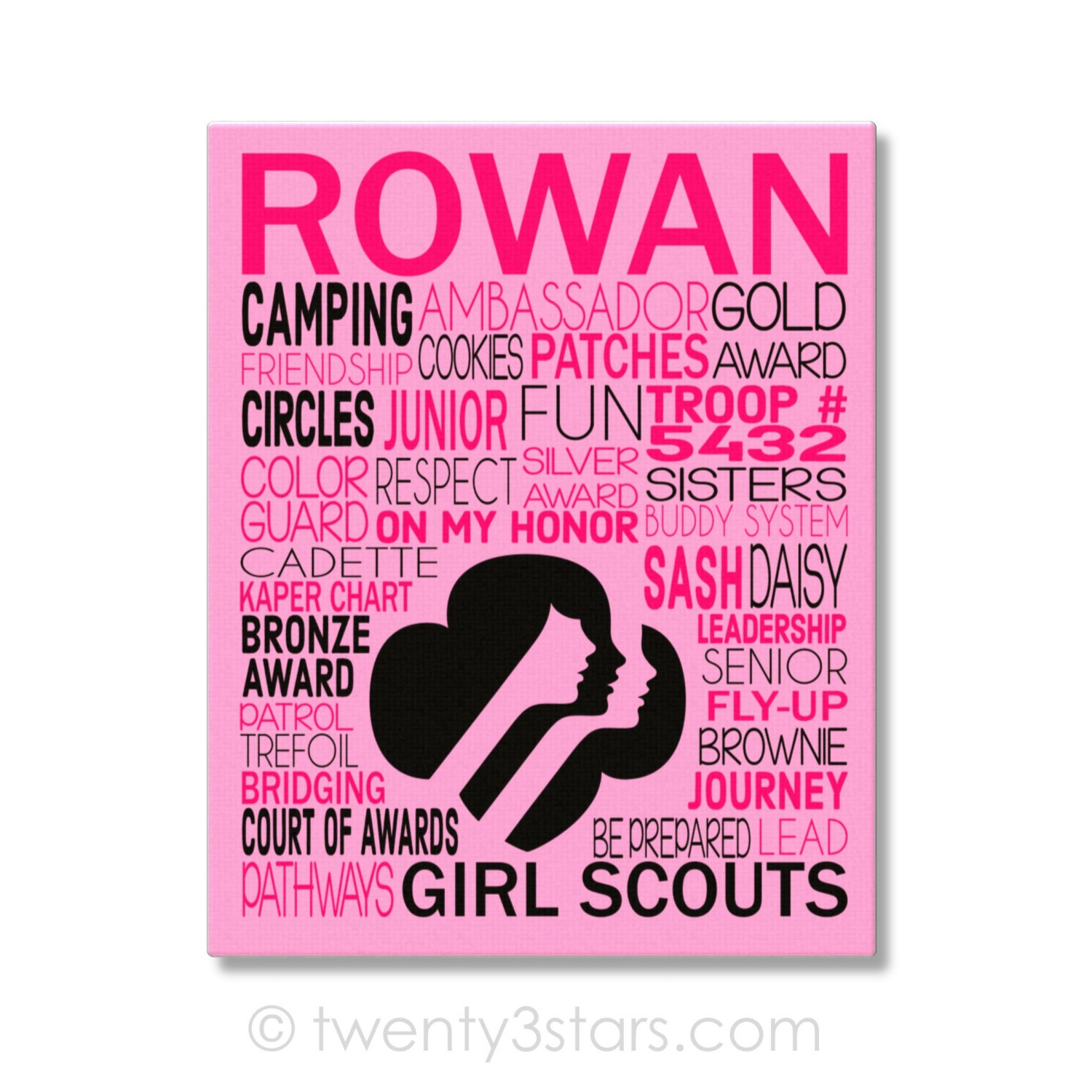 Girl Scouts Word Art Print Girls Scouts Art Gift for Girl Etsy