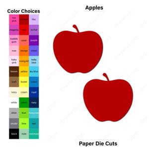 Apple Cardstock Die Cuts, Choose Any Color Paper, Great for Party or Classroom Decoration, Invitations, or Scrapbooking