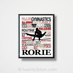 Boy's Gymnastics Poster: Customizable Gymnast Art Print image 8