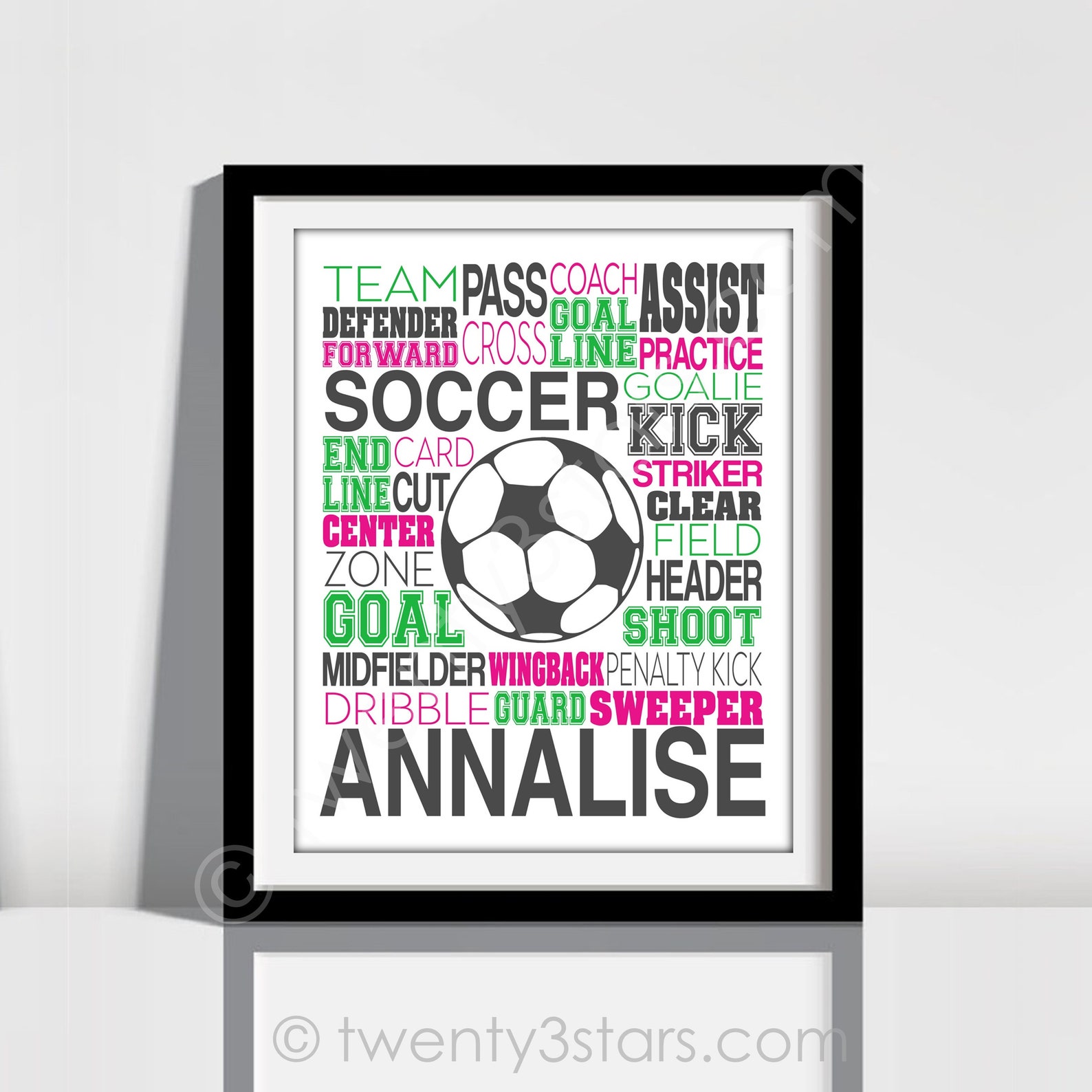 Soccer Ball Name Poster Soccer Player Gift Soccer Name Art Etsy