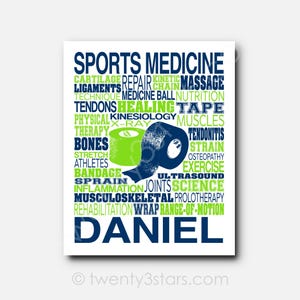 Sports Medicine Typography Poster: Custom Trainer Gift