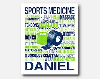 Sports Medicine Typography Poster: Custom Trainer Gift