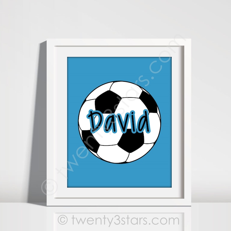 Soccer Ball Name Poster Soccer Player Gift Soccer Name Art Etsy