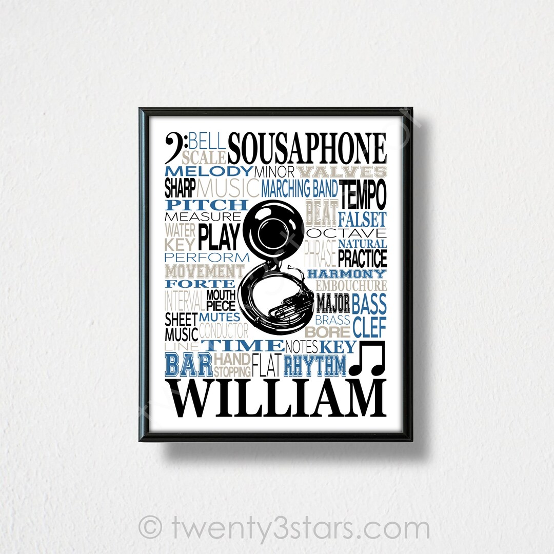 Sousaphone Word Art Sousaphone Poster Sousaphone Player Etsy