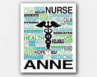 Custom School Nurse Poster, School Nurse Wall Art, Nurse Word Art, Nurse Poster, Gift for School Nurse, Nurse's Day Gift, Custom Nurse Art