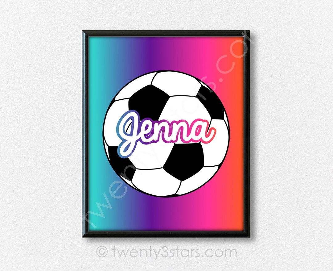 Soccer Ball Name Poster Soccer Player Gift Soccer Name Art Etsy