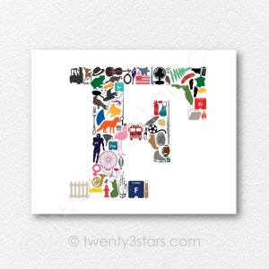 Letter F Poster, Letter F is For Art, F Nursery Wall Art Print, Baby Shower Gift, Letter F Wedding Gift, Letter F Art, Letter F Gift