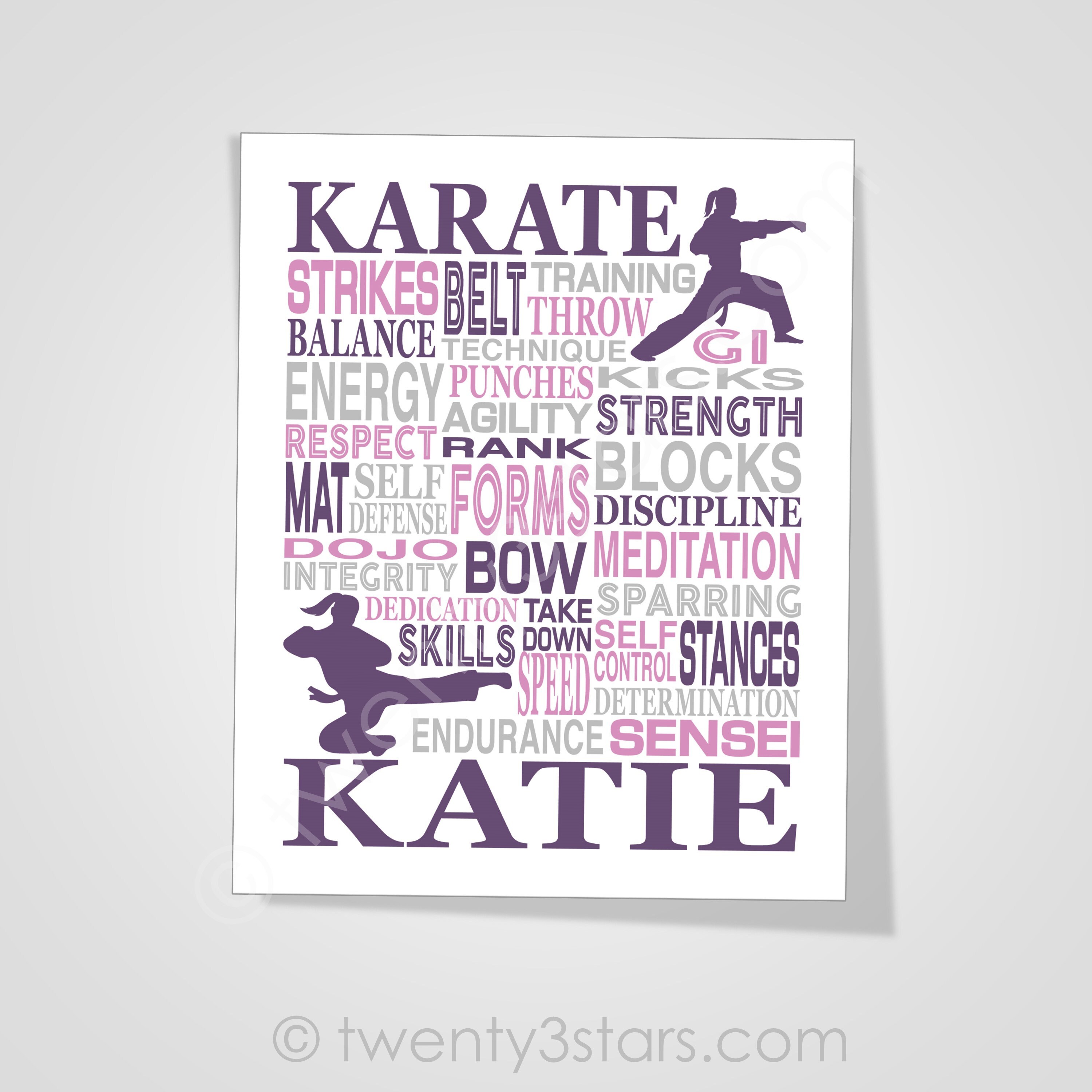 Karate Writing Indesign Custom Karate Typography Art Print: Martial Arts Gift - Etsy