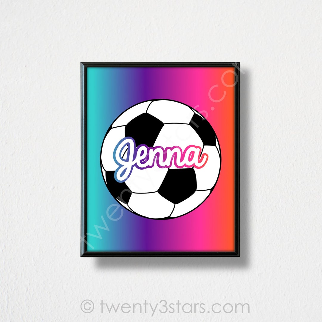 Soccer Ball Name Poster Soccer Player Gift Soccer Name Art Etsy
