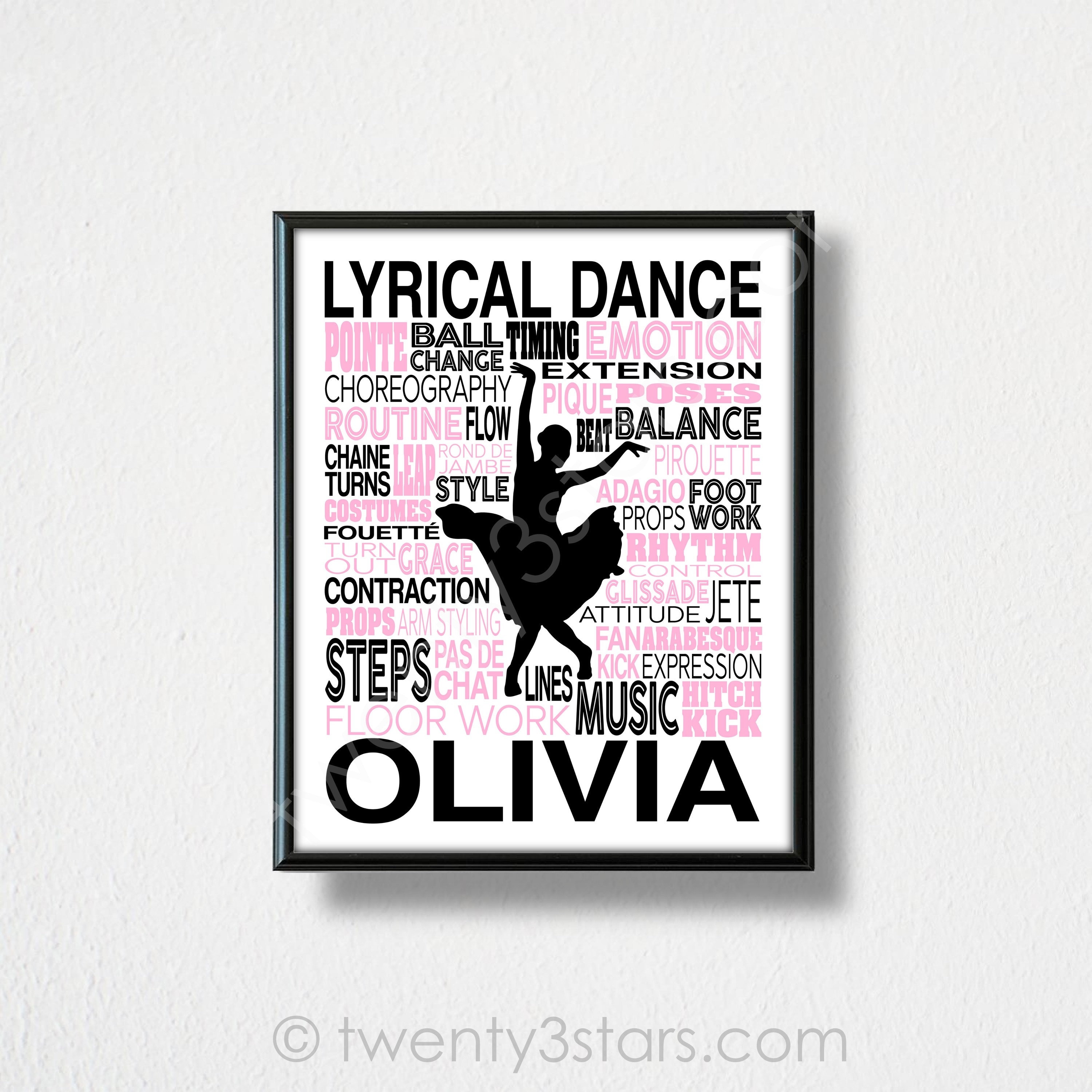 Lyrical Dance Poster Personalized Lyrical Dancer Art Dance pic photo