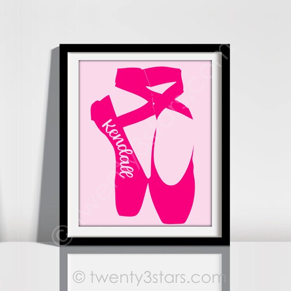 Ballet Slippers Poster Ballerina Art Personalized Ballerina | Etsy