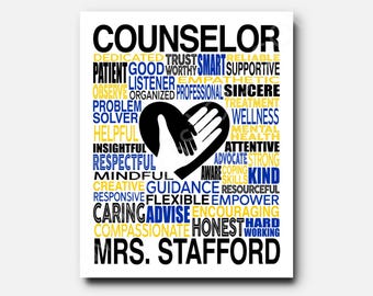 Personalized Counselor Word Art Poster: Educator Gift