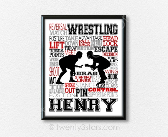 Personalized Wrestling Gift Wrestler Art Print Wrestling -  Portugal