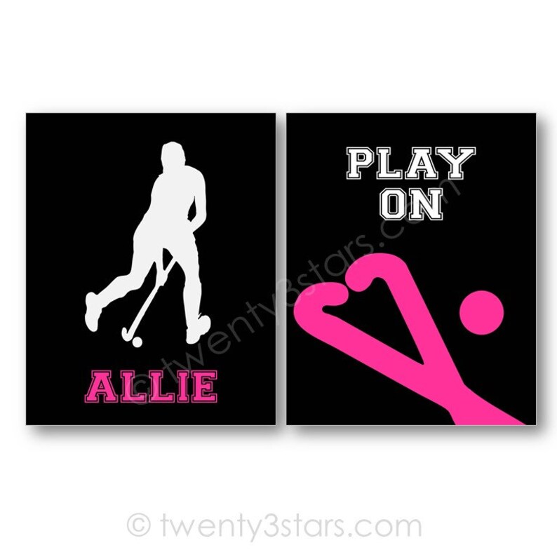 Field Hockey Posters Girl's Field Hockey Art Custom Etsy