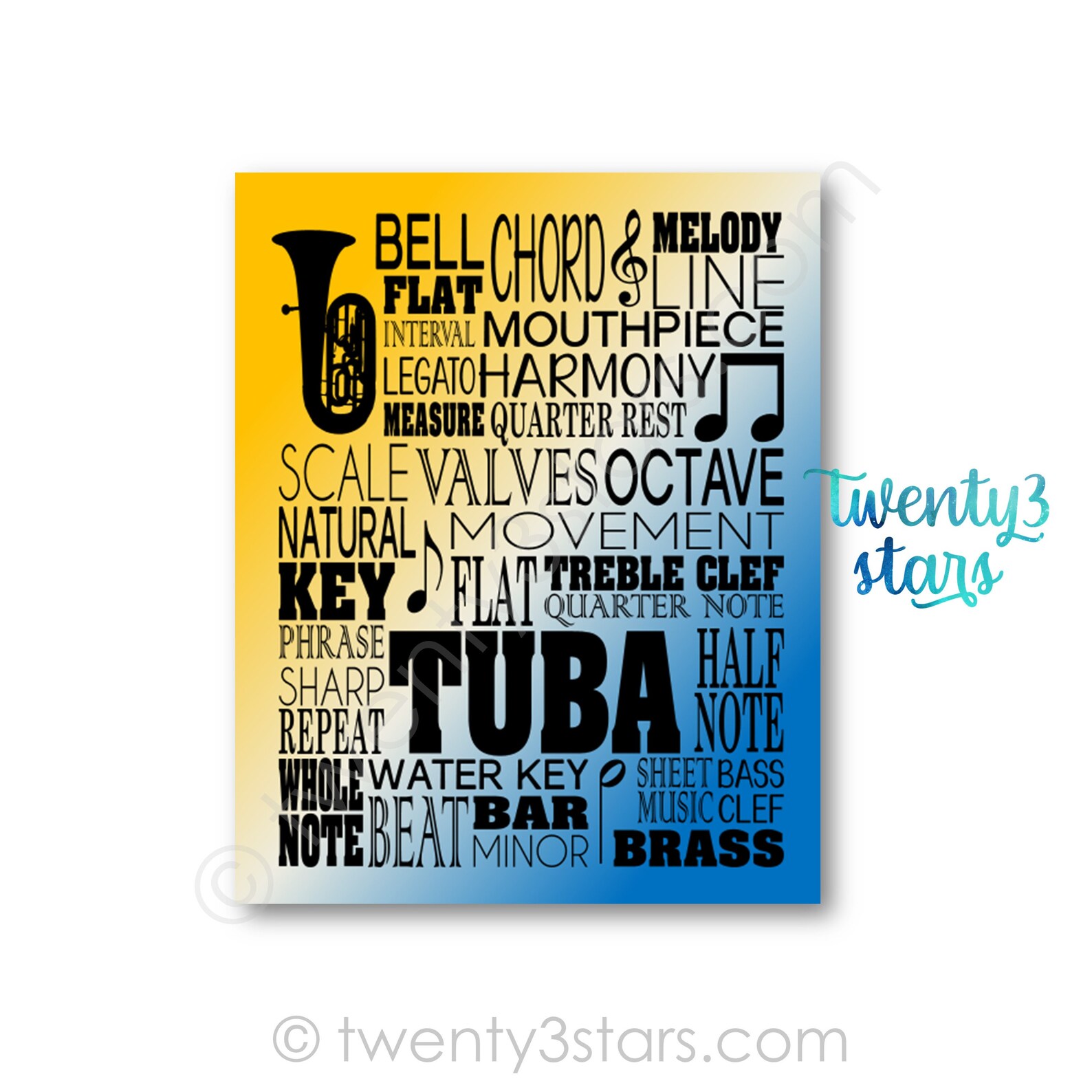 Tuba Word Art Tuba Poster Tuba Player Gift Tubist Art Tuba Etsy