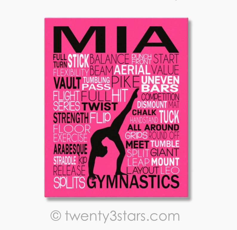 Personalized Gymnastics Poster, Gymnastics Typography, Gymnast Gift, Gift for Gymnasts, Gymnastic Team Gift, Gymnastic Art, Gymnast Print 画像 4