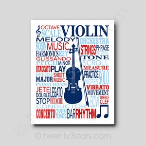 Custom Violin Word Art Poster: Orchestra Music Gift