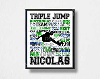 Damen Kurzarm Girlie T-Shirt Dreisprung-Piktogramm Leichtathletik triple jump 