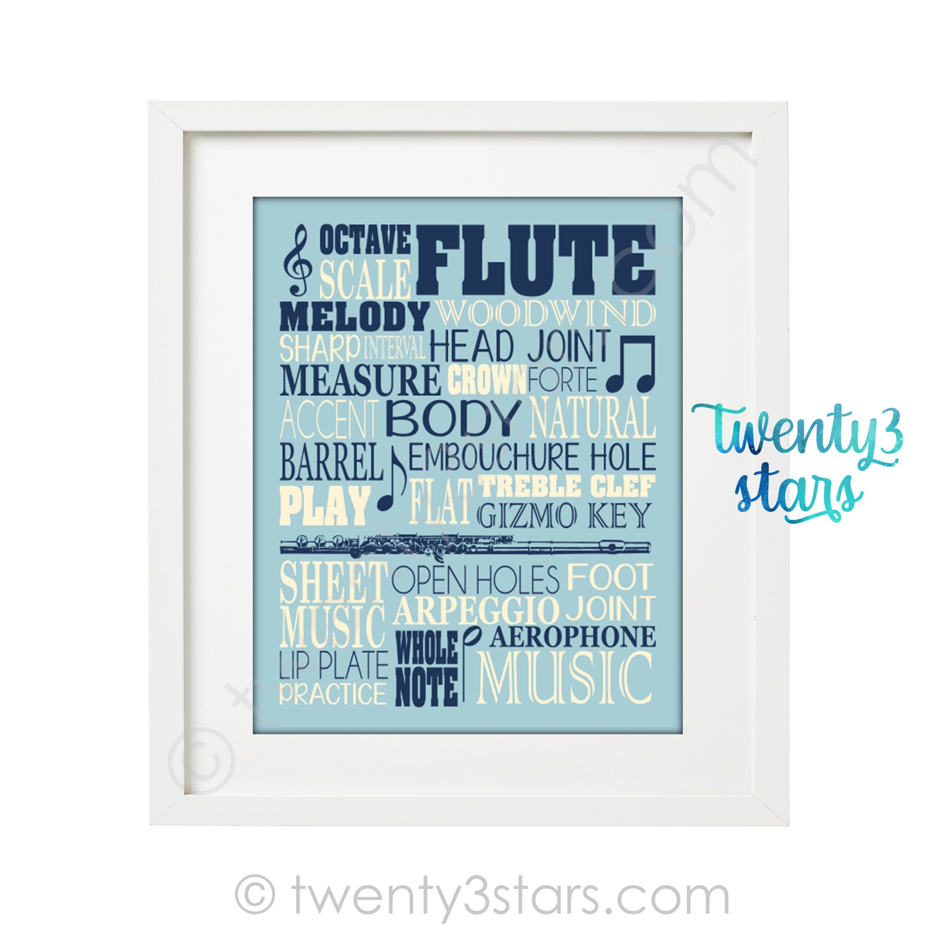 Flute Word Art Flutist Gift Flute Player Art Flute Player Etsy