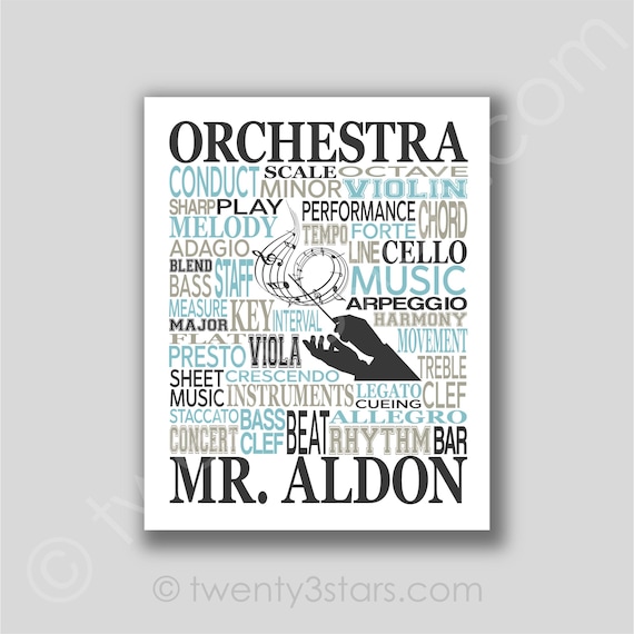 Music Notes Typography Poster: Custom Musician Art (unframed Print
