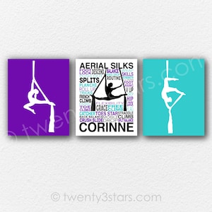 Aerial Silks Posters, Custom Aerialist Posters, Aerialist Word Art, Aerial Silk Poster, Aerialist Silhouettes, Custom Aerialist Poster Art